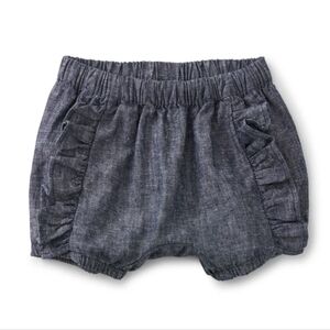 Tea collection denim chambray ruffle bloomers sz 6-9mo